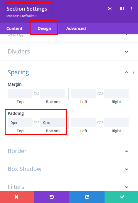 divi fullwidth section